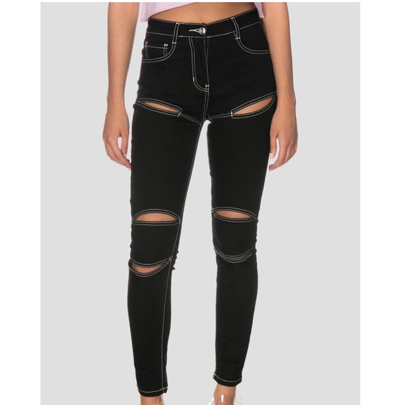 Urban Outfitters Denim - Adika | Sniper Cut Out Skinny Jeans